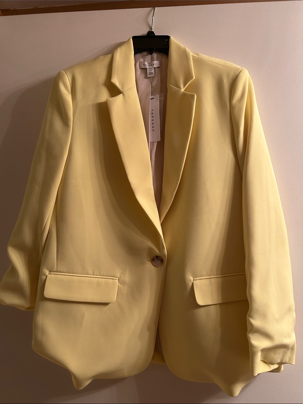 NEW Topshop Women’s Yellow Single-Button Blazer